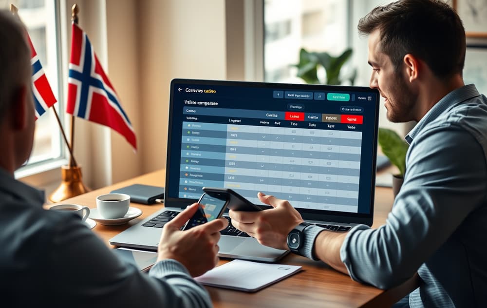 Norsk spiller sammenligner nettcasino på laptop og mobil